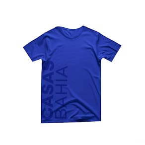 Camiseta Manga Curta Casas Bahia - Azul