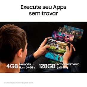 Smartphone Samsung Galaxy A06 Azul Escuro 4G 128GB 4GB RAM Tela 6,7" Processador Octa-Core, Câmera Traseira de 50MP e Selfie de 8MP