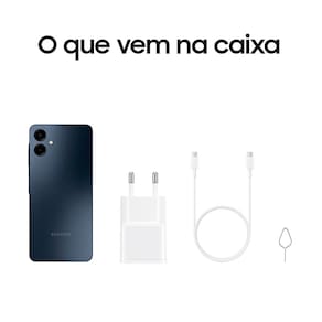 Smartphone Samsung Galaxy A06 Azul Escuro 4G 128GB 4GB RAM Tela 6,7" Processador Octa-Core, Câmera Traseira de 50MP e Selfie de 8MP