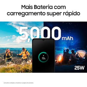 Smartphone Samsung Galaxy A06 Azul Escuro 4G 128GB 4GB RAM Tela 6,7" Processador Octa-Core, Câmera Traseira de 50MP e Selfie de 8MP