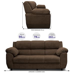 Sofá 3 Lugares Cama inBox Paris com 202cm de Largura e Revestido em Bouclé