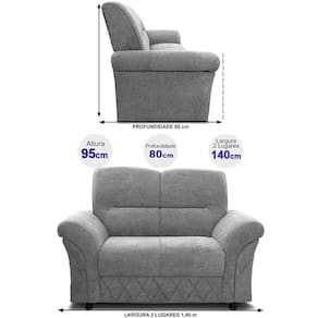 Sofá 2 Lugares Cama inBox Mourato com 140cm de Largura e Revestido em Bouclé