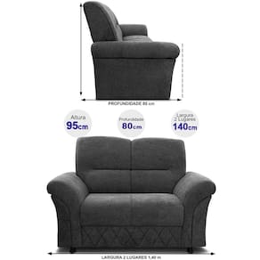 Sofá 2 Lugares Cama inBox Mourato com 140cm de Largura e Revestido em Bouclé