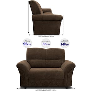 Sofá 2 Lugares Cama inBox Mourato com 140cm de Largura e Revestido em Bouclé