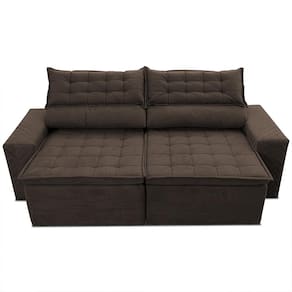 Sofá 3 Lugares Cama inBox Cielo com Assento Retrátil, Encosto Reclinável em Suede Velusoft e 200cm de Largura