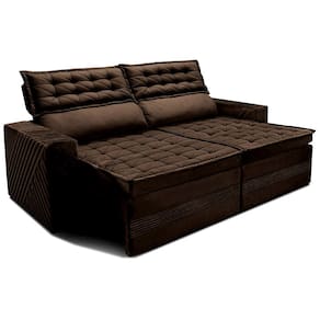 Sofá 3 Lugares Cama inBox Cielo com Assento Retrátil, Encosto Reclinável em Suede Velusoft e 200cm de Largura