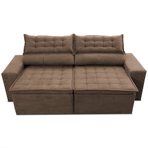 Sofá 3 Lugares Cama inBox Cielo com Assento Retrátil, Encosto Reclinável em Suede Velusoft e 200cm de Largura