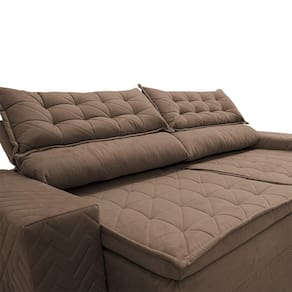 Sofá 3 Lugares Cama inBox Cielo com Assento Retrátil, Encosto Reclinável em Suede Velusoft e 200cm de Largura