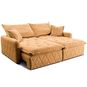 Sofá 3 Lugares Cama inBox Sublime Retrátil e Reclinável Revestido em Bouclé - 180cm de largura