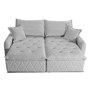 Sofá 3 Lugares Cama inBox Sublime Retrátil e Reclinável Revestido em Bouclé - 180cm de largura