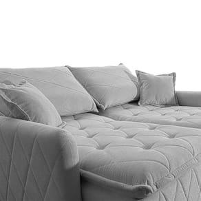 Sofá 3 Lugares Cama inBox Sublime Retrátil e Reclinável Revestido em Bouclé - 180cm de largura