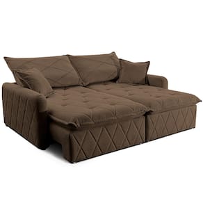 Sofá 3 Lugares Cama inBox Sublime Retrátil e Reclinável Revestido em Bouclé - 180cm de largura