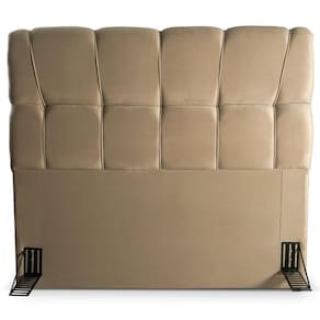 Cabeceira para Cama Solteiro Hellen Lara com Revestimento Platinum - 90cm de largura - Bege - 1