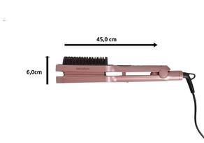 Prancha Modeladora GA.MA Italy 2 em 1 Waver & Brush Keration 220°C com Cabo Giratório Rose/Preto - Bivolt