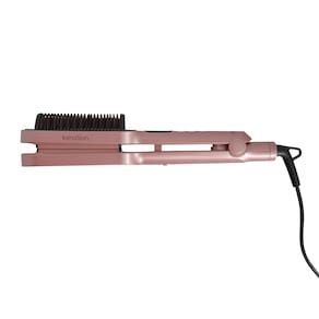 Prancha Modeladora GA.MA Italy 2 em 1 Waver & Brush Keration 220°C com Cabo Giratório Rose/Preto - Bivolt