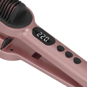Prancha Modeladora GA.MA Italy 2 em 1 Waver & Brush Keration 220°C com Cabo Giratório Rose/Preto - Bivolt