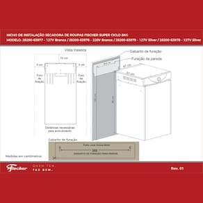 Secadora de Parede Fischer 8 kg Super Ciclo com Timer Contínuo – Silver