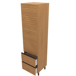 Paneleiro Bartira Cristal com 1 Porta, 2 Gavetões e 4 Prateleiras – 60cm de largura - Mel - 1