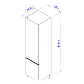 Paneleiro Bartira Cristal com 1 Porta, 2 Gavetões e 4 Prateleiras – 60cm de largura