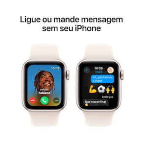 Apple Watch SE GPS, Caixa Estelar de Alumínio – 40 mm e Pulseira Esportiva Estelar – P/M