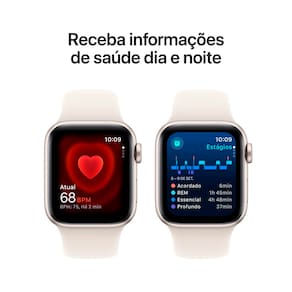 Apple Watch SE GPS, Caixa Estelar de Alumínio – 40 mm e Pulseira Esportiva Estelar – P/M