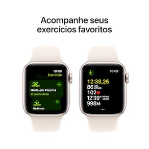 Apple Watch SE GPS, Caixa Estelar de Alumínio – 40 mm e Pulseira Esportiva Estelar – P/M