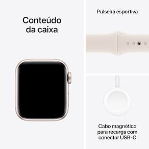 Apple Watch SE GPS, Caixa Estelar de Alumínio – 40 mm e Pulseira Esportiva Estelar – P/M