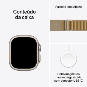 Apple Watch Ultra 2 GPS + Cellular com Caixa Natural de Titânio de 49 mm e Pulseira loop Alpina Canela – G