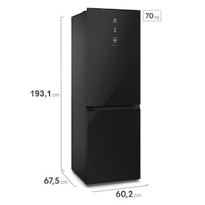 Geladeira Electrolux Frost Free Inverter 322L IB42G Efficient com AutoSense Inverse e Painel Digital - Black Glass