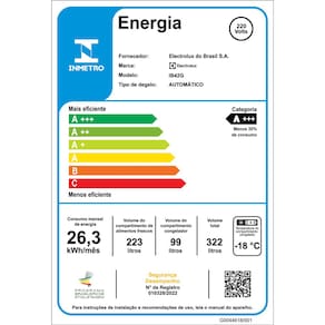 Geladeira Electrolux Frost Free Inverter 322L IB42G Efficient com AutoSense Inverse e Painel Digital - Black Glass