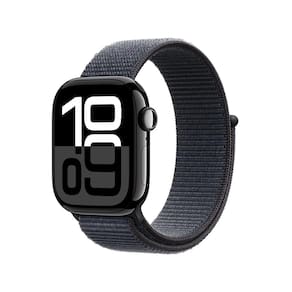 Apple Watch Series 10 GPS, Caixa Preta Brilhante de Alumínio – 42 mm e Pulseira Loop Esportiva Tinto