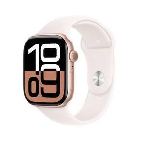 Apple Watch Series 10 GPS, Caixa Ouro Rosa de Alumínio – 46 mm e Pulseira Esportiva Blush-clara - M/G