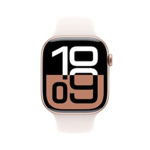 Apple Watch Series 10 GPS, Caixa Ouro Rosa de Alumínio – 46 mm e Pulseira Esportiva Blush-clara - M/G
