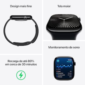 Apple Watch Series 10 GPS, Caixa Ouro Rosa de Alumínio – 46 mm e Pulseira Esportiva Blush-clara - M/G