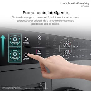 Lavadora e Secadora LG WK14BS6 WashTower 14kg TurboWash 360° AI ThinQ Black Inox