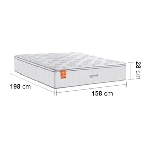 Colchão Queen Size Inducol Montreal com Europillow e Revestimento em Tecido Malha 28x158x198cm - Branco