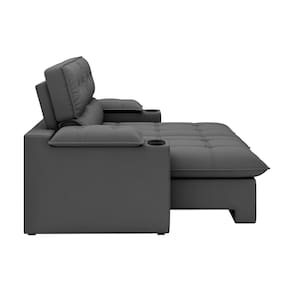 Sofá 4 Lugares Luizzi Besthouse Liverpool Slim com Assento Retrátil e Reclinável, Revestido em Suede - 240cm de Largura
