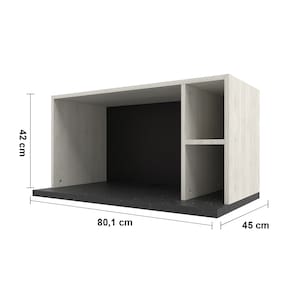 Armário Aéreo para Micro-ondas Bartira Rubi com 1 Nicho e 80,1cm de Largura – Freixo/Preto Poah - ARM P/ MICROO C/ NICH BART RUBI FREIXO - 3