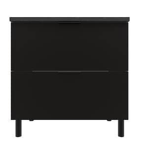 Balcão Duplo Bartira Rubi com 2 Gavetões e 80,1cm de Largura – Freixo/Preto Poah - BALC DPL 2GVTAO BART RUBI FREIXO/PRETO POAH - 1