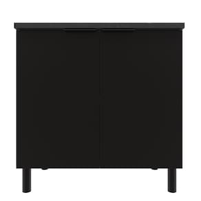 Balcão Duplo Bartira Rubi com 2 Portas, 1 Prateleira e 80,1cm de Largura - Freixo/Preto Poah - 1