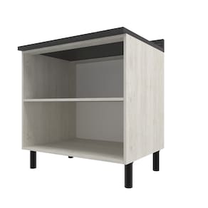 Balcão Duplo Bartira Rubi com 2 Portas, 1 Prateleira e 80,1cm de Largura - Freixo/Preto Poah - 2