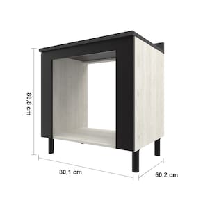 Balcão para Forno e Cooktop de 5 Bocas Bartira Rubi com 80,1cm de Largura - Freixo/Preto Poah - 3