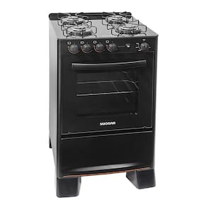 Fogão de Piso Suggar 4 Bocas com Mesa de Vidro Cook Glass Preto FGVCG410PT – Bivolt - FG 4B PISO SUGGAR COOK GLASS BIV PRETO. - 1