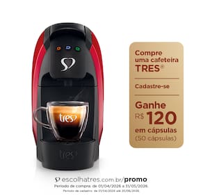 Cafeteira Espresso TRES 3 Corações Luna Automática Vermelha - 600ml - 220V - 1