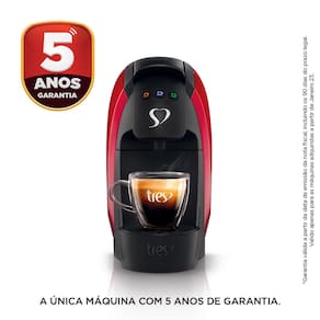 Cafeteira Espresso TRES 3 Corações Luna Automática Vermelha - 600ml