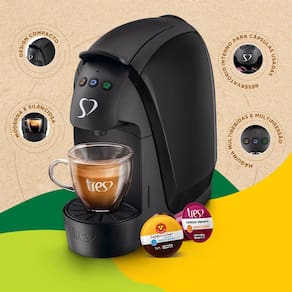 Cafeteira Espresso TRES 3 Corações Luna Automática Preta - 600ml