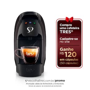 Cafeteira Espresso TRES 3 Corações Luna Automática Preta - 600ml