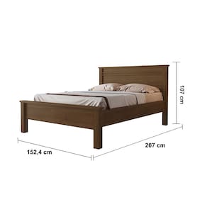 Cama de Casal Conquista Mel com Ripas Largas em MDF - 152cm de largura - Cacau - 2