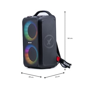 Caixa de Som Amplificada Amvox ACA 600 Bagvox Bivolt com Bluetooth, Display de LED, Alça, 2 alto-falantes de 6,5" e um tweeter de 1" 600W - Vermelha