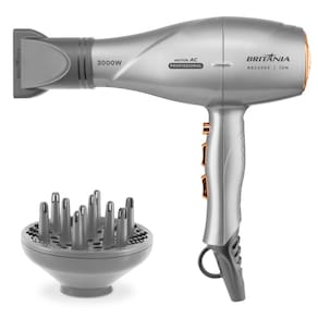 Secador de Cabelos Britânia BSC2050 com Motor AC Power Max, 3 Temperaturas e 2 velocidades - 2000W - Cinza - 220V - 1